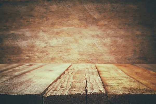 Grunge fa sakktáblát asztal régi fából készült háttér — Stock Fotó