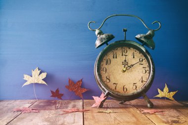 Image of autumn Time Change. Fall back concept clipart