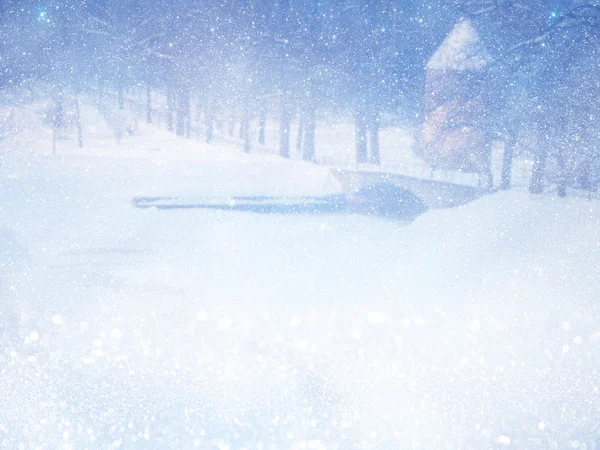 Мрійливий і абстрактний магічний зимовий пейзажний фон — стокове фото
