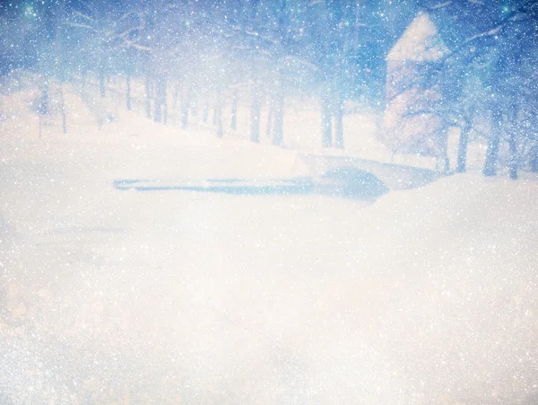 Verträumte und abstrakte magische Winterlandschaft Hintergrund — Stockfoto