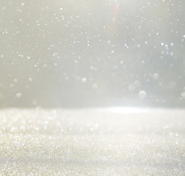 キラキラ ビンテージ ライト背景。シルバーと白 — ストック写真