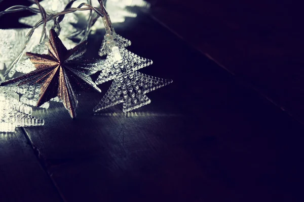 Abstraktní obrázek vánoční strom věnec světel — Stock fotografie