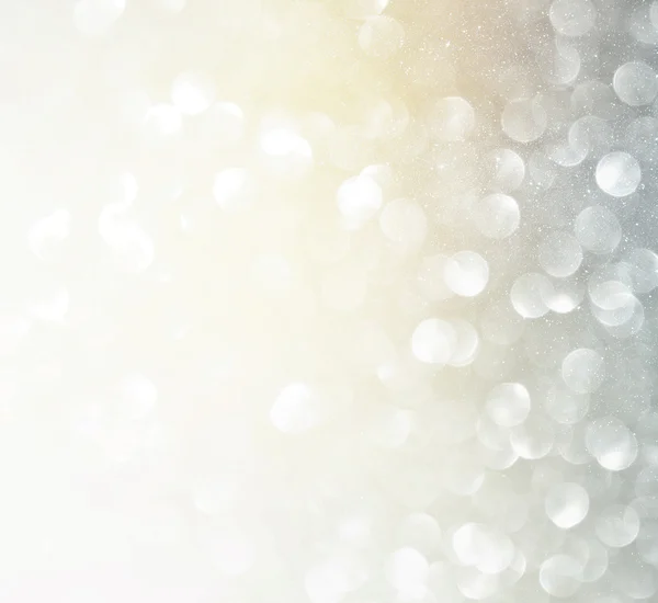 Glitter vintage lights background. silver and white — Stock Photo, Image