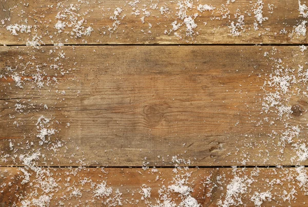 Fond en bois recouvert de neige — Photo