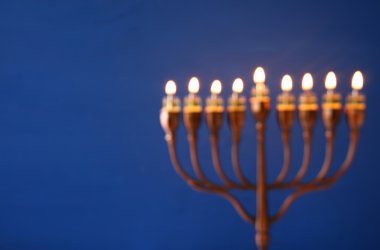 Yahudi bayramı Hanuka soyut ve bulanık görüntü