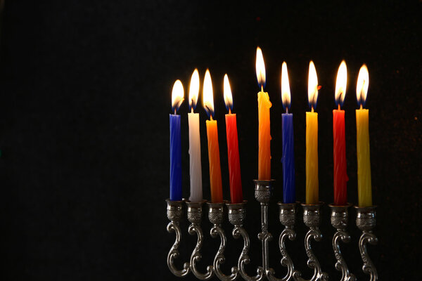 Low key Image of jewish holiday Hanukkah background