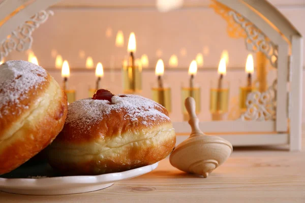 Selektivt fokus bild av judiska högtiden Hanukkah — Stockfoto