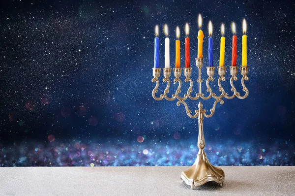 Bilden av judiska högtiden Hanukkah bakgrund — Stockfoto