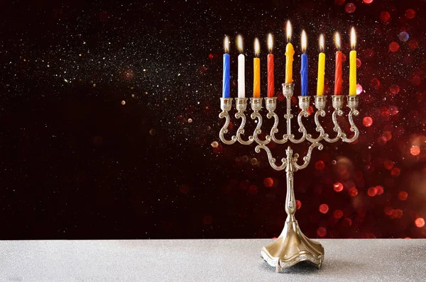 Bilden av judiska högtiden Hanukkah bakgrund — Stockfoto