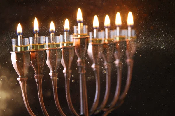 Χαμηλών τόνων εικόνα της εβραϊκής διακοπές Hanukkah φόντο — Φωτογραφία Αρχείου