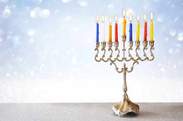 Bilden av judiska högtiden Hanukkah bakgrund — Stockfoto