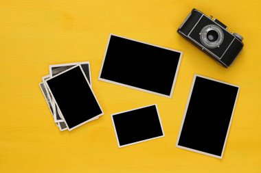 Boş fotoğraf çerçeveleri Üstten Görünüm 