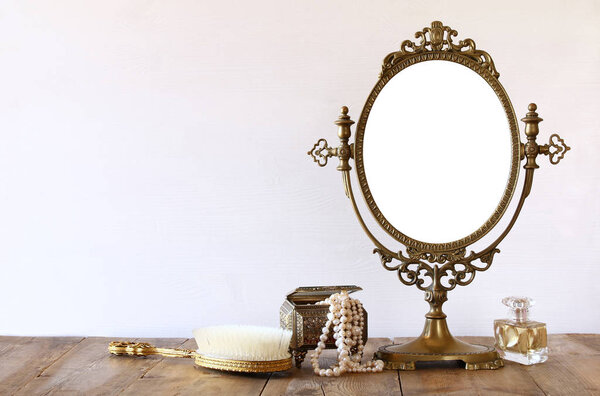 Old vintage oval mirror