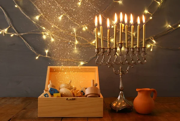 形象的犹太节日光明节背景 — 图库照片