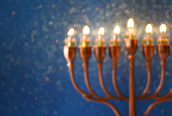 Abstract and blurry image of jewish holiday Hanukkah — Stock Photo, Image