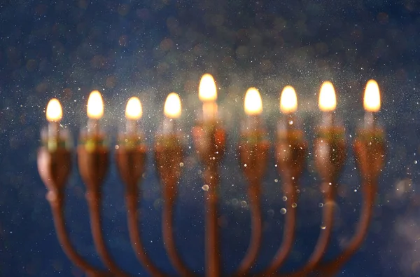 Absztrakt és elmosódott kép, a zsidó ünnep a Hanukkah — Stock Fotó