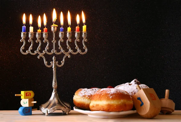 Εικόνα της εβραϊκής διακοπές Hanukkah με menorah — Φωτογραφία Αρχείου