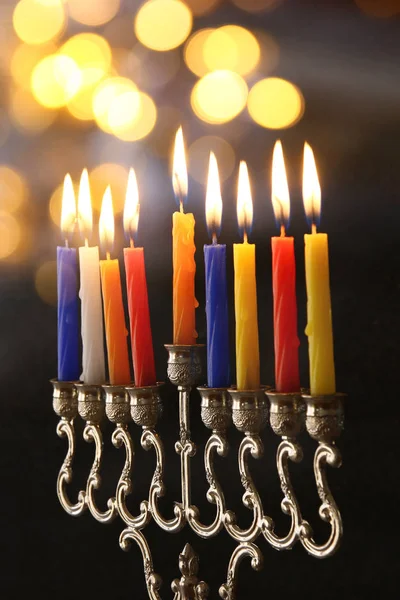 Alacsony kulcs a zsidó ünnep a Hanukkah háttér kép — Stock Fotó