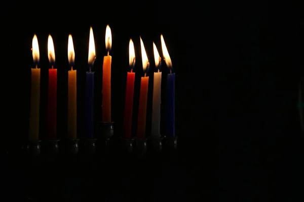 Chave baixa Imagem do feriado judaico Hanukkah fundo — Fotografia de Stock