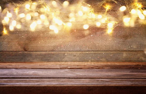 Altın garland ışıklar — Stok fotoğraf