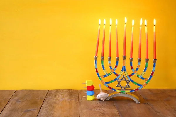 Fiesta judía Hanukkah con menorah —  Fotos de Stock