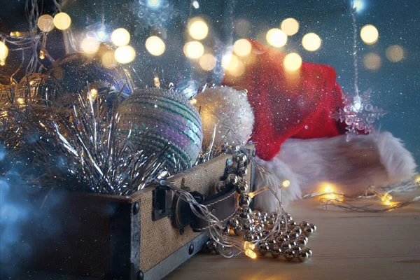 Niski klucz Zamknij się obraz Dekoracje świąteczne na Boże Narodzenie — Zdjęcie stockowe
