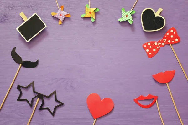 Komik parti kağıt Aksesuar Üstten Görünüm