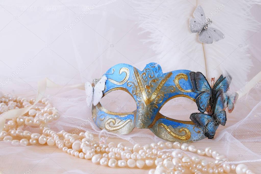 blue elegant venetian mask  