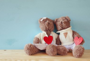 Holding kalpler birkaç şirin oyuncak ayılar