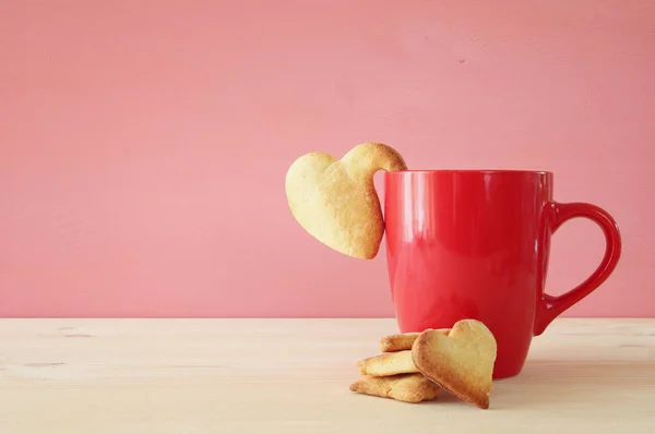 Kopje koffie en hart — Stockfoto