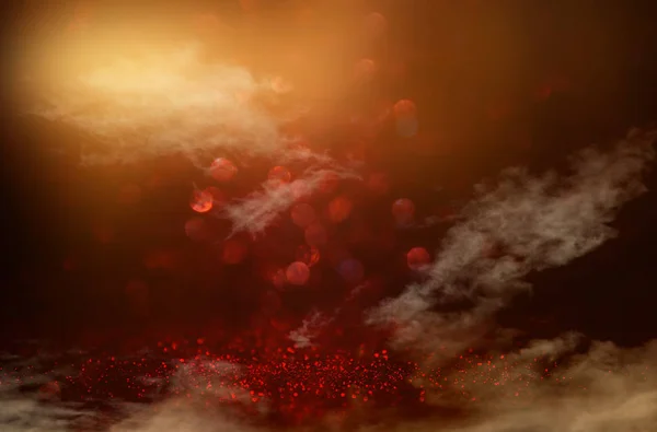 Блискучий вінтажний фон вогнів. золотий, червоний і чорний — стокове фото