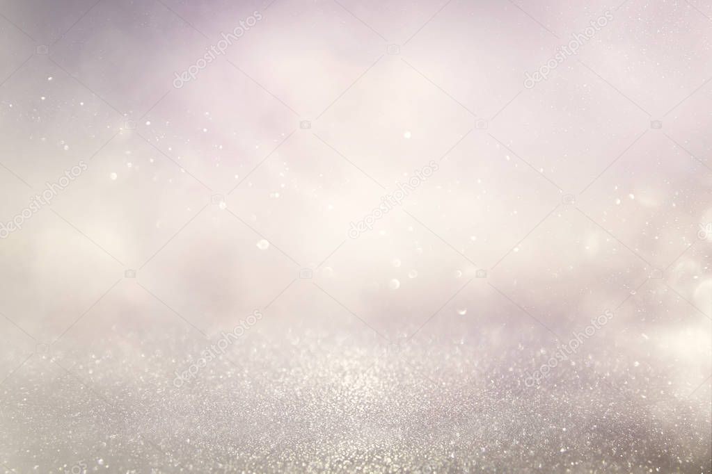 silver and pink glitter vintage lights background