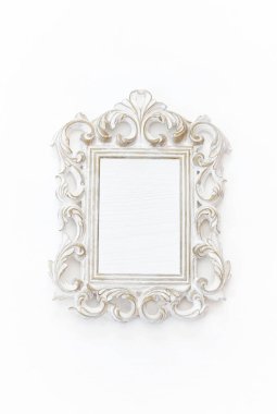 Vintage boş beyaz fotoğraf çerçevesi