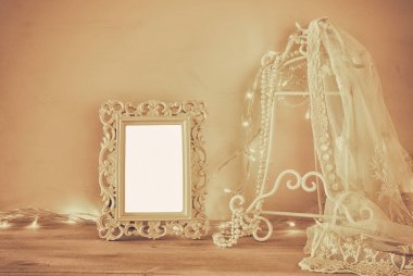 Antika boş Victoria tarzı çerçeve ahşap tablo