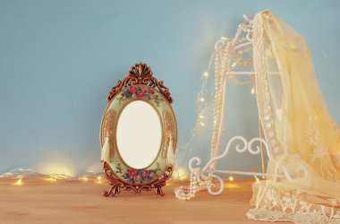 Antika boş Victoria tarzı çerçeve ahşap tablo