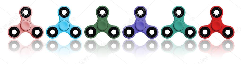 collection of spinner stress relieving toy isolated