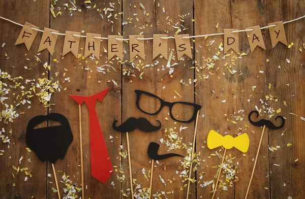 Funny beard, glasses, mustache, tie and bow. Father's day concept — Stock Photo, Image