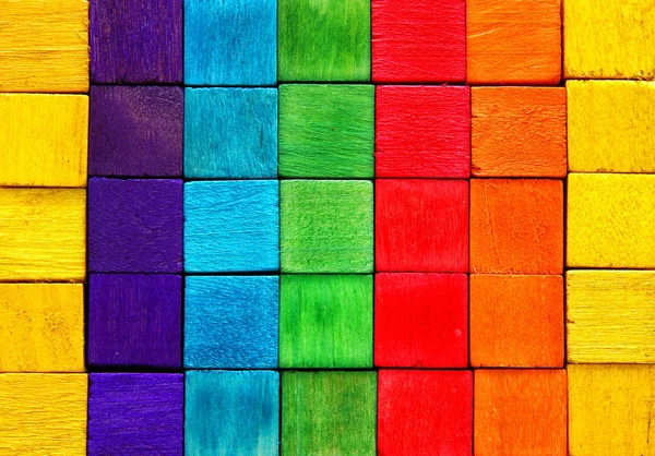 Vista dall'alto di cubi colorati in legno — Foto Stock
