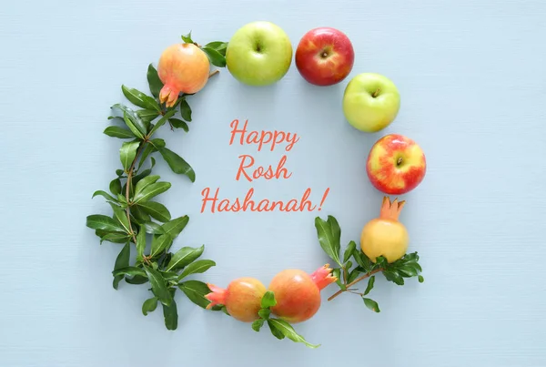 Rosh hashanah (židovský Nový rok dovolená) koncept. Tradiční symboly. — Stock fotografie
