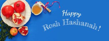 Rosh hashanah (Yahudi yeni yıl tatili) kavramı. Geleneksel sym