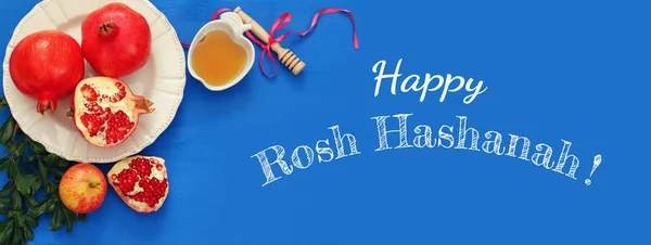 Rosj Hasjana (joods nieuwjaar vakantie) concept. Traditionele sym — Stockfoto