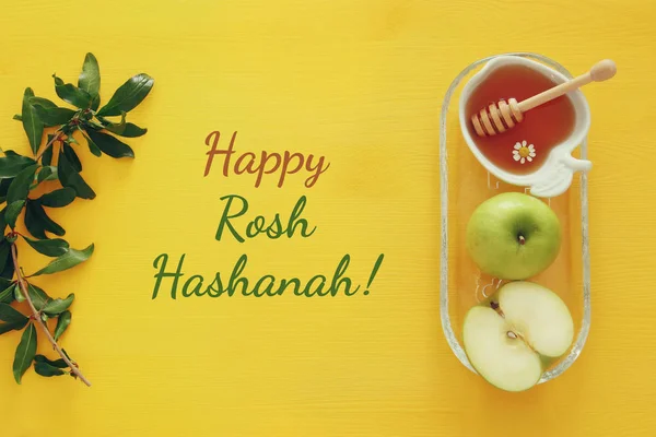 Rosh hashanah (vacanza di anno nuovo ebrea) concetto. Simbolo tradizionale — Foto Stock