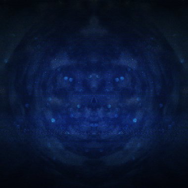 Soyut pixelated canavar yüz.