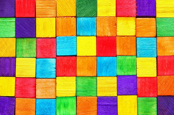 Top view of wooden colorful cubes — Stock Photo, Image