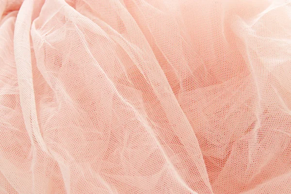 Vintage tulle pink chiffon dress on wooden white table. Wedding and girl's party concept — Stock Photo, Image