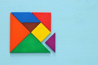 görüntü retro tangram bulmacanın