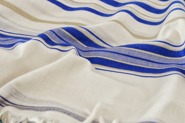 White Prayer Shawl - Tallit, jewish religious symbol clipart