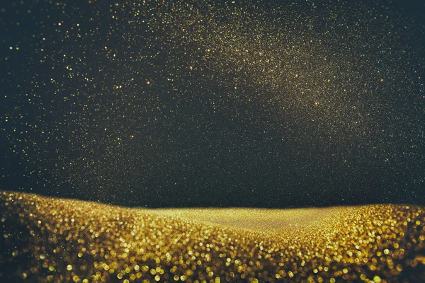 Glitter vintage φώτα φόντο. Χρυσό και μαύρο. de εστίαση — Φωτογραφία Αρχείου