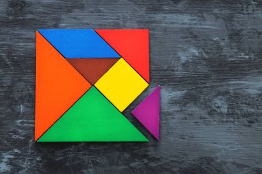 görüntü retro tangram bulmacanın