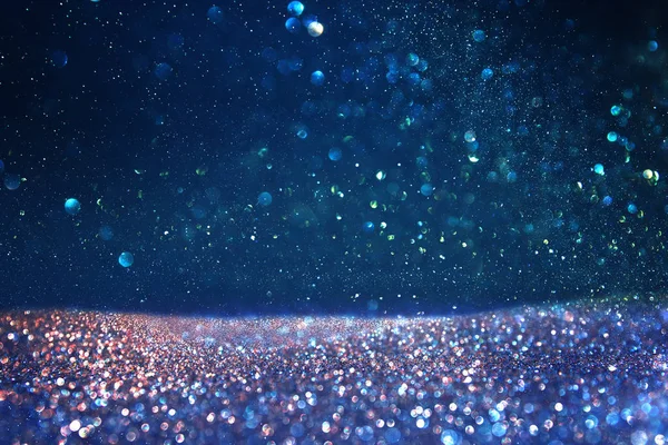 Glitter φώτα εκλεκτής ποιότητας φόντο. μπλε, χρυσό και μαύρο. de επικεντρώθηκε — Φωτογραφία Αρχείου